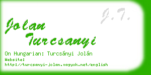 jolan turcsanyi business card